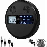 Hobby Hall Kannettava CD-soitin Bluetoothilla ja FM-lähettimellä, USB ja kuulokkeet, musta
