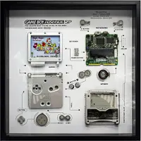 Usorteret Retro Art Nintendo Gameboy SP -konsolinäyttö - Hopea