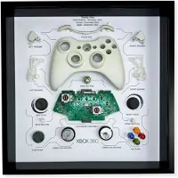 Usorteret Retro Art Microsoft Xbox 360 Langaton Ohjain Näyttö - Valkoinen
