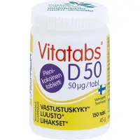 Vitatabs D50 D3-vitamiinitabletti 150 tabl ravintolisä