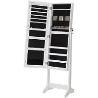 CALICOSY SONGMICS-korukaappi Armoire, vapaasti seisova lukittava säilytystila, valkoinen