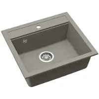 AquaSanita Kiviallas HELIKA Quadro SQQ100-220W, lämmin betoniväri., Yksinkertaisella venttiilillä