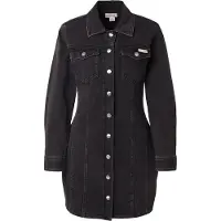 Calvin Klein Jeans Ls Denim Mini Dress Ck Essential - Black - S