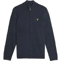 Lyle & Scott Lambswool Blend Zip Through Cardigan - Navy - XS