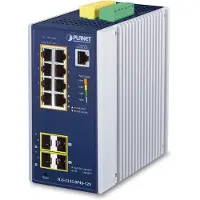 Planet Industrial 8-Port GE PoE+ 2*1G SFP+ 2*2,5G SFP - 8-Port Hallittu L2+ Gigabit Ethernet (10/100/1000) Power over Ethernet -tuki Alumiini, Sininen (IGS-5225-8P4S-12V)