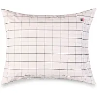 Lexington Home White/Beige/Navy Checked Cotton Poplin Pillowcase - White - 50X60