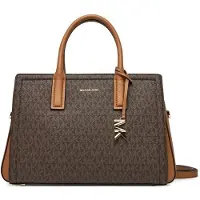 Michael Kors for woman. 30R5G9IS6B Medium Laila satchel bag with brown logo (OSFA), Casual, Canvas