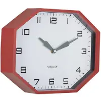 Karlsson seinäkello Modern Factory Octagon ochre red KA6067RD
