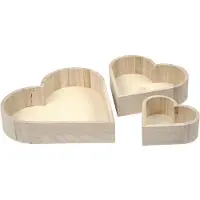 Creativ Company Sydänkulhot, Kork. 13-25 cm, S: 5-5,2 cm, 3 kpl/ 1 pkt