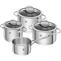 Zwilling Grytset Essence 4-Delar & 3 Glaslock. - Silver - ONE SIZE