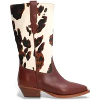 Alpe for woman. 554674 Brown Western Leather Boots (38), 3 to 5 cm, None, Casual