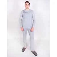 Yoclub Miesten pyjamat pitkillä housuilla (harmaa)