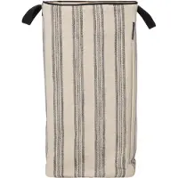 Lexington Striped Org Cotton Canvas Laundry Basket - Black - ONE SIZE
