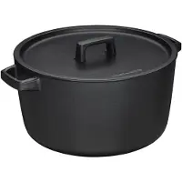 Fiskars Folken Casserole W/Lid 6L - Black - 6 LITER