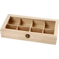 Creativ Company Lasikantinen puulokerikko, koko 32x16x6 cm, aukon koko 7x7 cm, 1 kpl