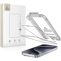 Tech-Protect Quick Set+ 2-pack Tempered Glass Screen Protector for iPhone 15 Pro - Black