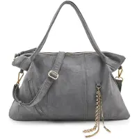 Fredsbruder Velvet Wild Olkalaukku Nahka 59 cm Harmaa