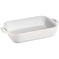 Staub suorakulmainen uunivuoka, 20 cm x 16 cm valkoinen
