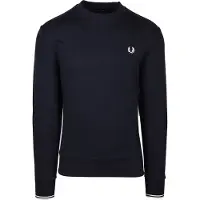 Fred perry for man. M7535 Navy crew neck sweatshirt (L), Casual, Cotton
