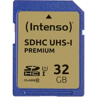 Intenso 32GB SDHC, 32 GB, SDHC, Luokka 10, UHS-I, 90 MB/s, Class 1 (U1) (3421480)