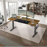 Songmics Säädettävä työpöytä, 70x160x(72-120) cm, ruskea-musta