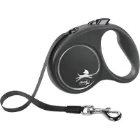Flexi - Kelatalutin Black Design Tape Hopea, S, 5m, max 15kg - Koirat - Kaulapannat