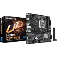 Gigabyte H610M D3W WIFI6, Intel, LGA 1700, Intel Celeron, Intel Core i3 12th Gen, Intel Core i3 13th Gen, Intel Core i3 14th Gen, Intel..., LGA 1700 (H610M D3W WF6)