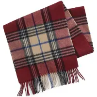 Gant Wool Checked Scarf - Red - ONE SIZE