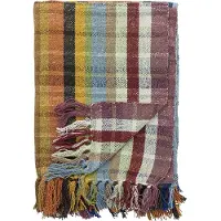 Bloomingville Elmy Plaid, monivärinen, kierrätettyä puuvillaa