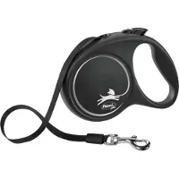 Flexi Black Design -nauhatalutin M musta, 5 m