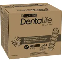 Purina Dentalife 48 tikkua (16 x 69 g) hammashoitoherkut keskikokoisille koirille (12-25 kg)
