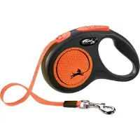 Flexi New Neon Tape S, 5 m / max. 15 kg, Oranssi