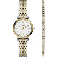 Fossil Analoginen kello 'Carlie' kulta / hopea