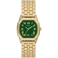 Fossil Analoginen kello 'HARLOW' kulta / smaragdi