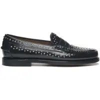 Sebago for woman. 78118KW Dan Studs Leather Loafers black (36), Flat, 1 to 3 cm, None, Casual, Party, Classic