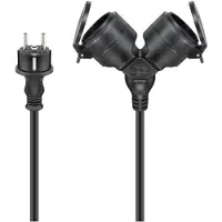Goobay 65434 power extension 5 m 2 AC outlet(s) Outdoor Black (65434)