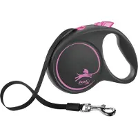 Flexi - Kelatalutin Black Design Tape Pinkki, L, 5m, max 50kg - Koirat - Kaulapannat