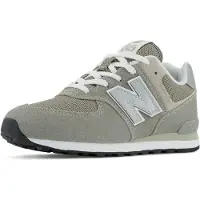 New Balance unisex for kids. GC574V1 Leather trainers 574 grey (36 W), Flat, Laces, Casual, children's fashion