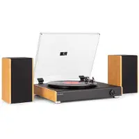 Audizio RP335BB vintage-levysoitin kaiuttimilla, bambuinen