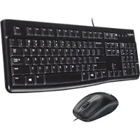 Logitech Desktop MK120 -ergonominen näppäimistö ja hiiri, musta