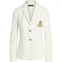Ralph Lauren for woman. 200797305001 Jacquard blazer with white metallics (L), Casual, Cotton