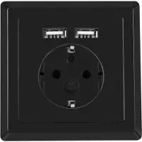 Lanberg AC Pistorasia 2 USB - Musta