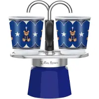 Bialetti 0005349, Mokkapannu, musta, Sininen, Ruostumaton teräs, Alumiini, 2 kuppia, Muovi, 1 kpl