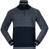 Bergans Alvdal Wool Half Zip Men Navy Blue/Vanilla White L