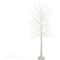 Jouluinen lattiavalaisin valkoinen puu 180 cm sis. LED-valot ajastimella IP44 - Ki