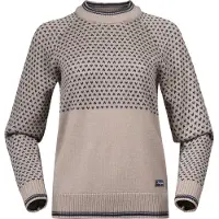 Bergans Alvdal Wool Jumper Women Sandstone/Navy Blue L