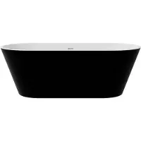 Besco Kylpyamme Deeva Black&White Matt, 150 x 75 cm, kultaisella kannella