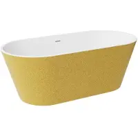 Besco Kylpyamme Deeva Glam Gold, 150 x 75 cm, valkoisella kannella