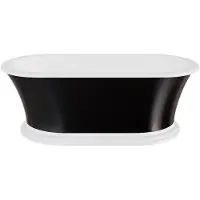Besco Kylpyamme Ziva Black&White, 160 x 75 cm, mustalla klik-klak-viemärillä ylhäältä
