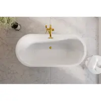 Besco Amme Ziva Glam Graphite, 160 x 75 cm, sifonin ja ylivuodon kanssa slim gold